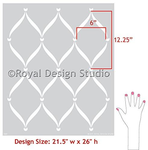 Royal Design Studio Stencils Ribbon Lattice Wall Stencil for DIY Painting Wallpaper Look