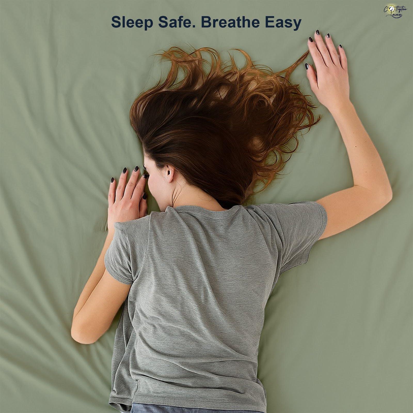 Cottington Lane Sleeper Sofa Fitted Sheet Queen Size - 100% Egyptian Cotton - 6 Inch Deep Fitted Queen Size Sleeper Sofa Sheets - Sofa Sleeper Fitted Sheet Only, Queen Sofa Bed/Pullout Couch Bottom Sheet(Sage)