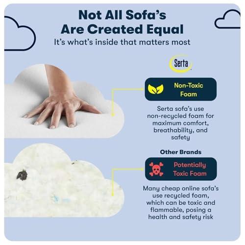 Pemberly Row Pemberly Row 73" Rolled Arm Sofa with Removable Covers Navy Blue