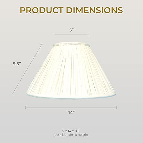 Royal Designs, Inc. Royal Designs Coolie Empire Gather Pleat Lamp Shade, Eggshell, 5 x 14 x 9.5