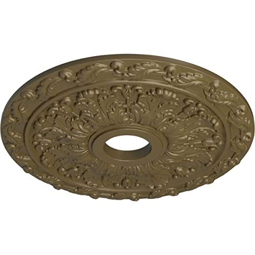 Ekena Millwork Ekena Millwork CM19SPMMF Spring Leaf Ceiling Medallion, 19 7/8\"OD x 3 5/8\"ID x 1 1/4\"P, Hand-Painted Mississippi Mud