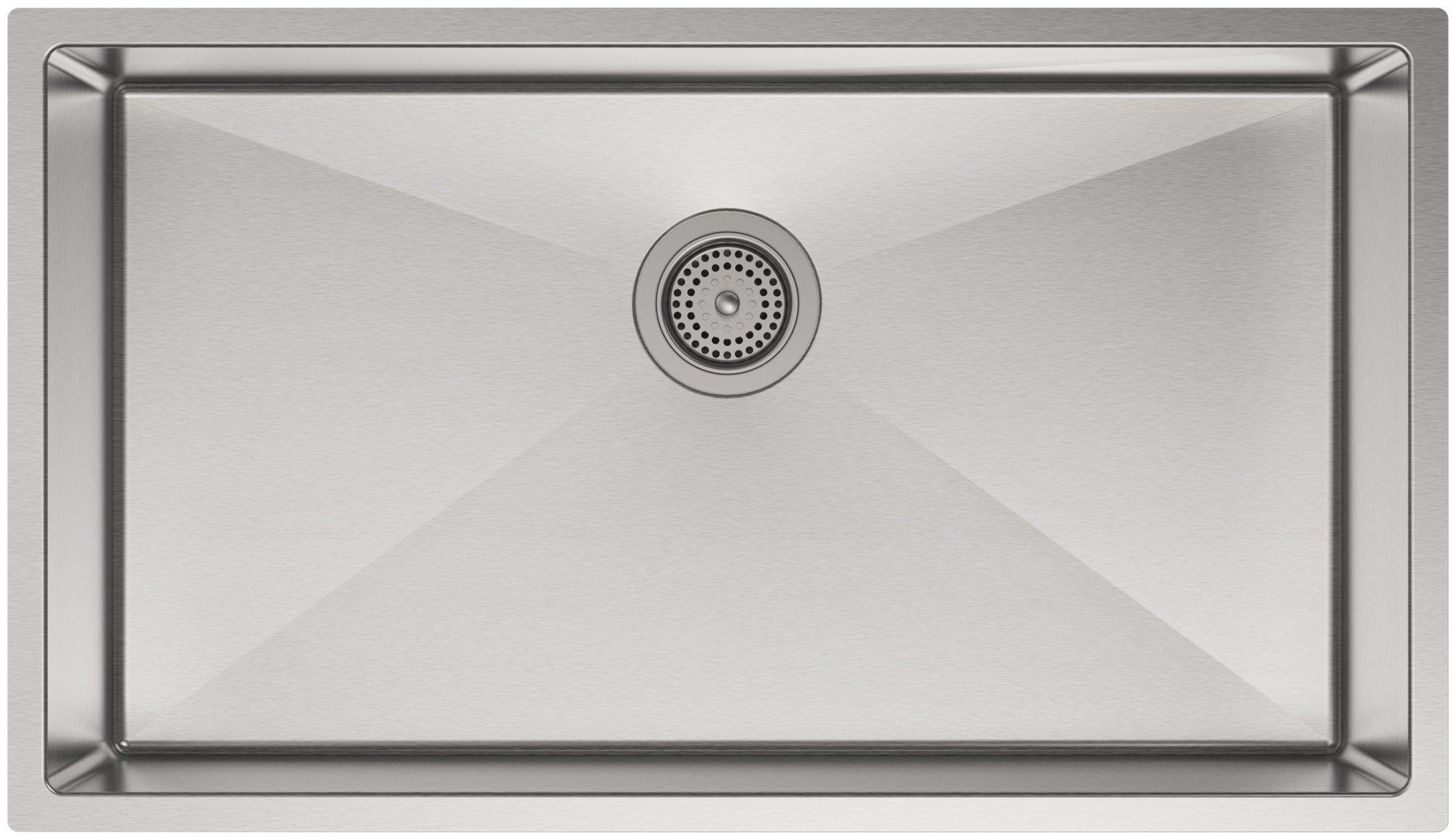 Kohler KOHLER K-5285-NA Strive 32 X 18-1/4 X 9-5/16-Inch Under-Mount Single Bowl Kitchen Sink with Basin Rack, Stainless Steel, 1-Pack