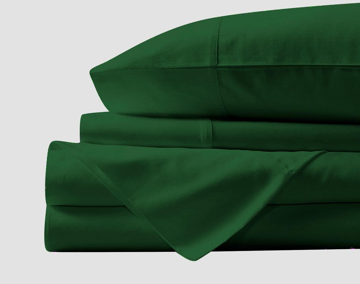 Kings Loft Luxury Waterbed Sheets King/Cal-King Size 800 Thread Count 100% Cotton 4 Peice 8 Inches Deep Pocket Attached Waterbed Sheet Set in Solid (Green, King/Cal-King)