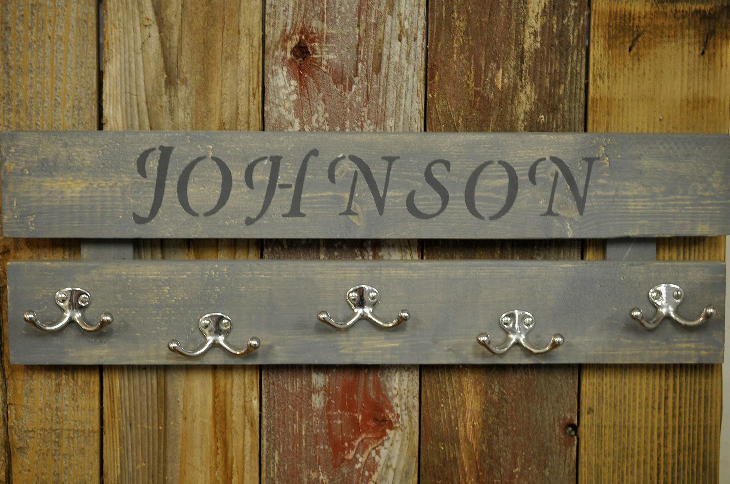 HomeLoft Basics Coat Rack Wood Home Storage Wall Hanging Organizer