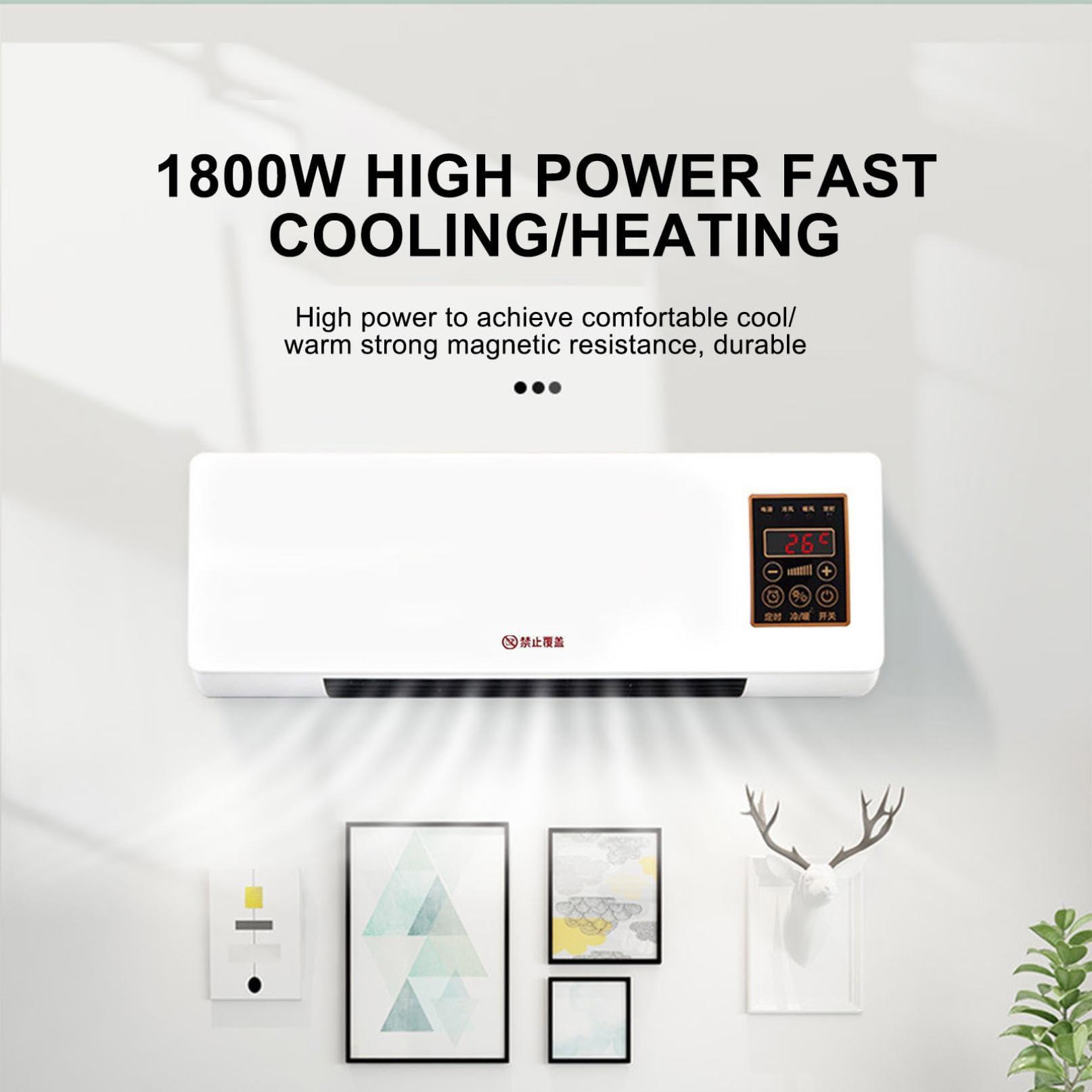 HomeLoft Basics 2024 New Portable Smart Wall Mounted Air Conditioner Fan, Air Conditioner and Heater, Air Cooling Heating Fan for Bedroom Living Room Office with Remote Control