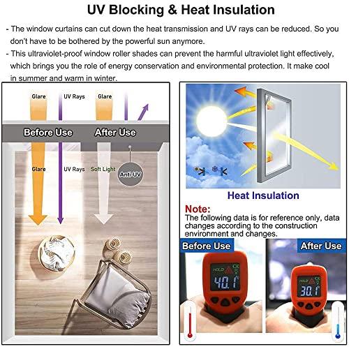 WAHHWF Reflective Window Roller Shade One Way Mirror, Sun Blocking Anti-UV Heat Reducing Roll Up Blinds for Home/Office, 33.4 37.4 41.3 45.2 49.2 53 57 61 inch Wide (Size : 115cmx260cm(45.2"x102.3"))
