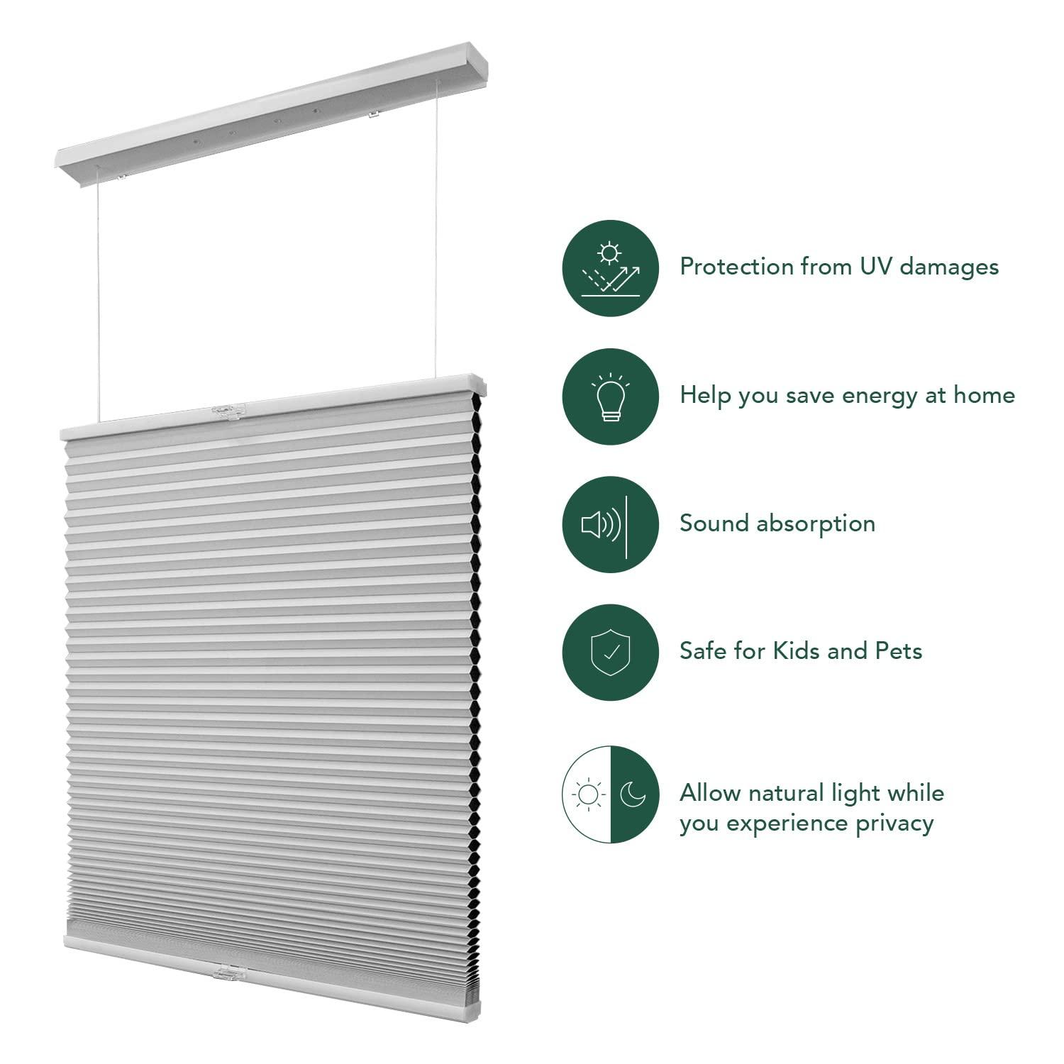 CHICOLOGY CHICOLOGY Cellular Shades, Top Down Bottom Up Shades, Custom Blinds for Windows, Window Shades for Home, Blackout Shades, Window Coverings, Cellular Blinds,Snowfall (Blackout), 20.75" W x 48" H