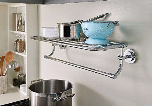 Moen Moen DN0794CH Iso 24-Inch Wide Bathroom Hotel-Style -Towel Shelf with -Towel Bar, Chrome