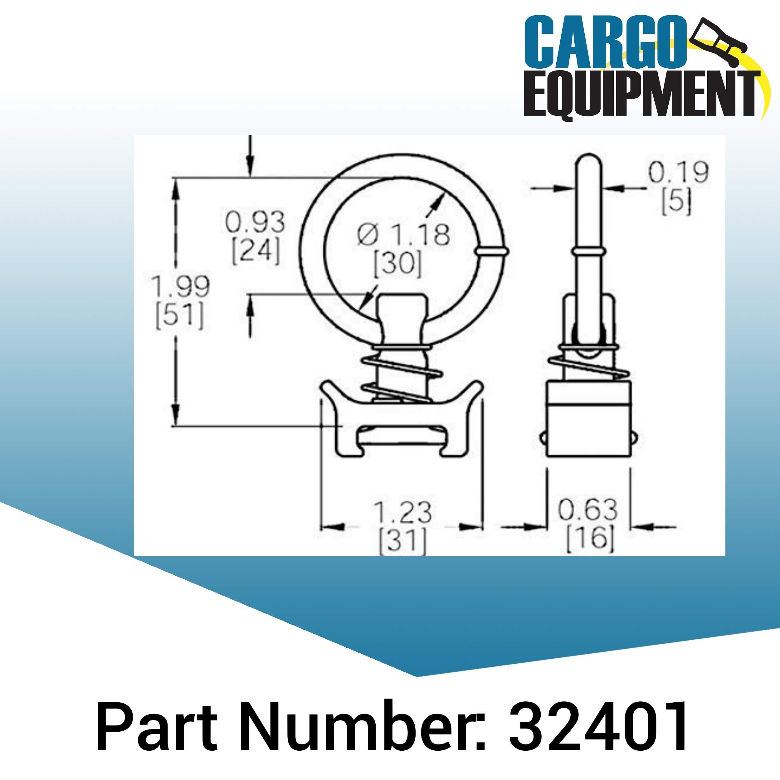 Cargo Equipment Corp. Cargo Equipment Corp. Single Stud L-Track Fitting with Round Ring (10Pack)