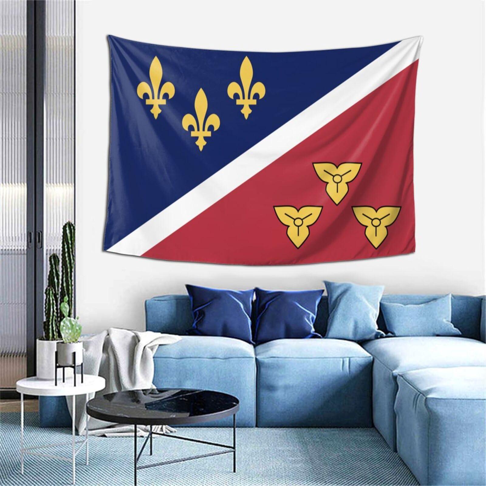 LIFANGMI LIFANGMI Flag Of Metairie, Louisiana Tapestry Wall Hanging 60x40 Inch Bedroom Living Room Dormitory Home Decoration Wall Tapestry