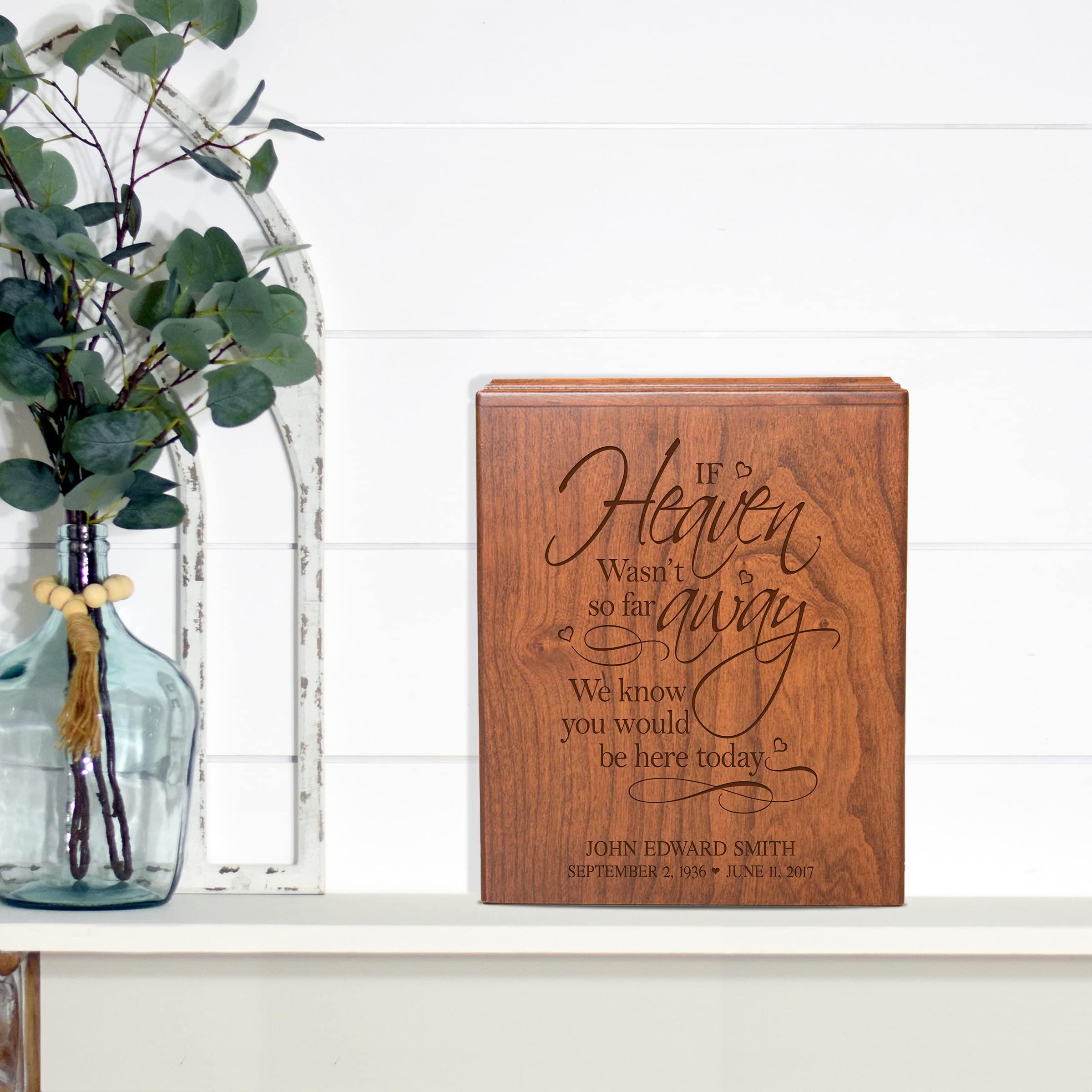 LifeSong Milestones LifeSong Milestones Urns for Ashes Adult Male Urns for Human Ashes Adult Female Personalized Cremation Urns for Adult Ashes Cherry Wooden Box Funeral Service Urn Large Urn for Human Ashes - If Heaven
