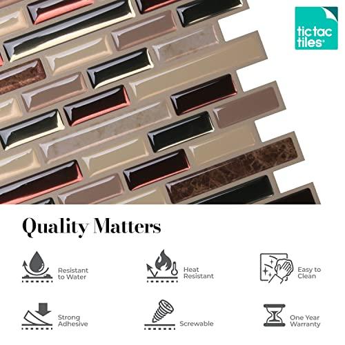 Tic Tac Tiles Tic Tac Tiles Peel and Stick Self Adhesive Removable Stick On Kitchen Backsplash Bathroom 3D Wall Sticker Wallpaper Tiles in Como Designs (5, Mare)