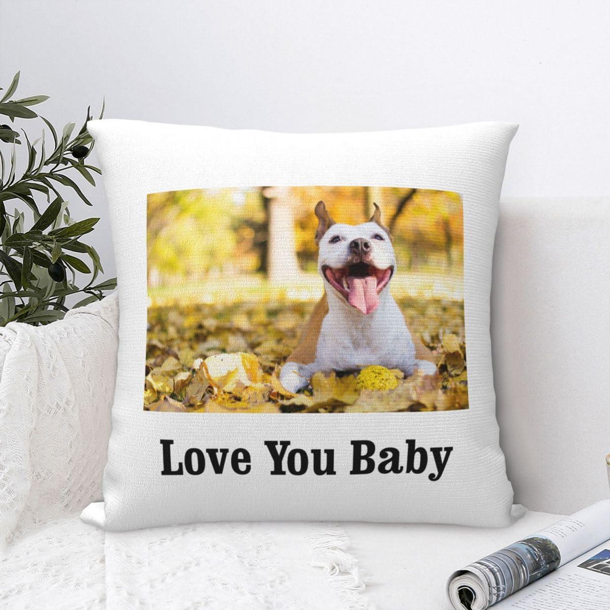 Jixoria Jixoria Personalized Pillow Cover Design Your Own Customized Pillowcase with Picture Text Photo Throw Pillow Case Gifts for Dad Mom Friends for Birthdays Anniversaries, 1 Photo, 24\"x24\"