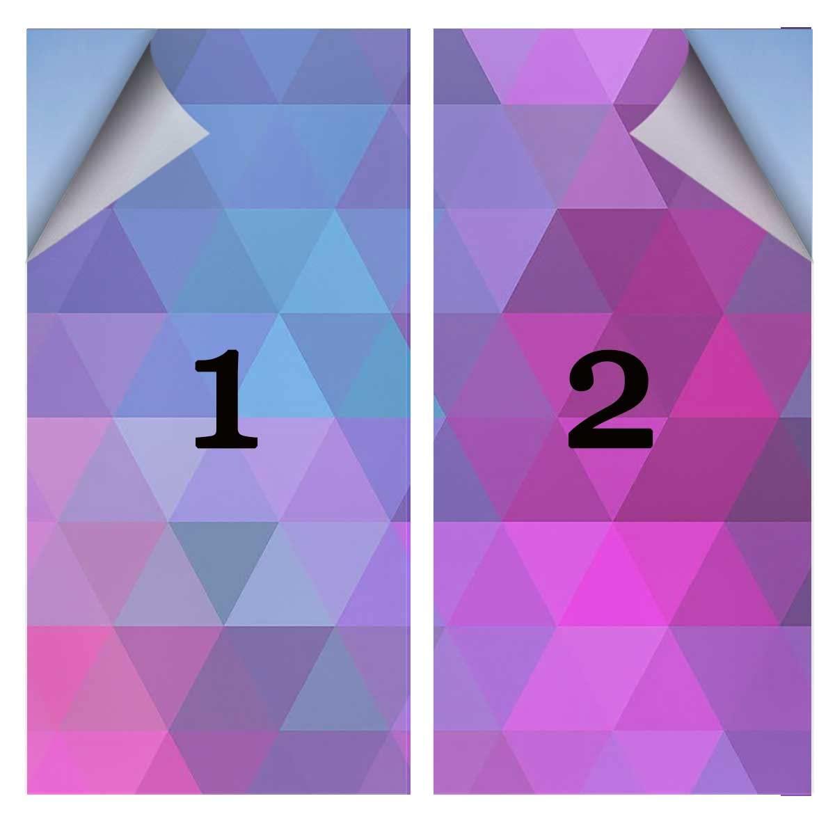 JIXIRUY Frosting Privacy Film for Glass Windows Multicolored Triangles Static Cling No Adhesive Window Sticker Decorative Frosted Glass Film 23.6Wx59L-inch x2 Pcs