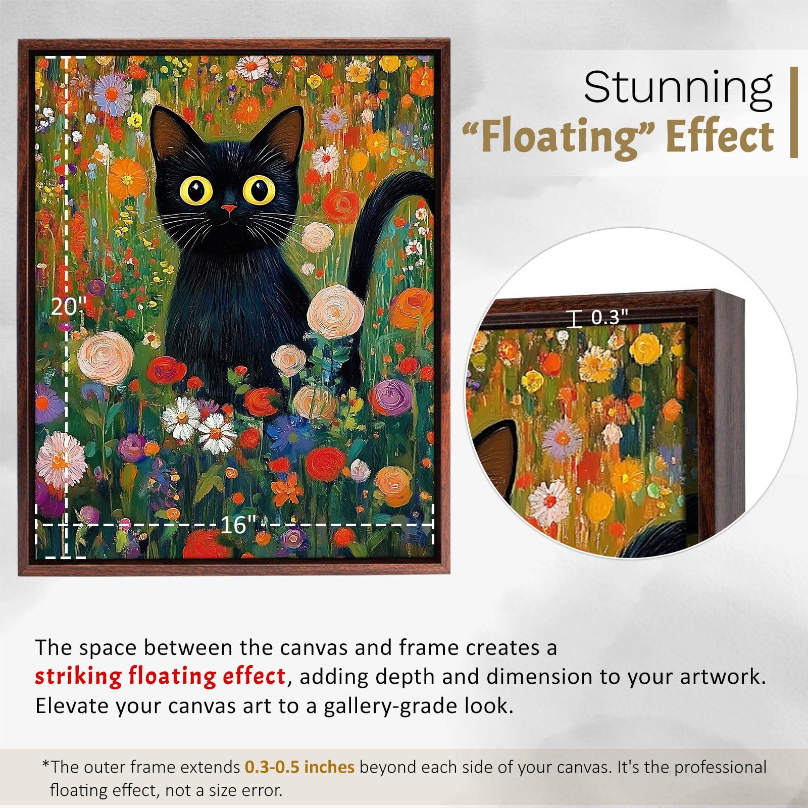 HomeLoft Basics Wood-Look Canvas Floating Frame for Removable Stretched Canvas Wall Art - 1 1/4 Inches Deep Picture Frames for Home Wall Decor