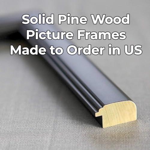 CountryArtHouse 20x30 Frame Black Picture Frame - Complete Modern 20x30 Poster Frame Includes UV Acrylic Shatter Guard Front, Acid Free Foam Backing Board, Hanging Hardware Wood Wall Frames for Family Photos