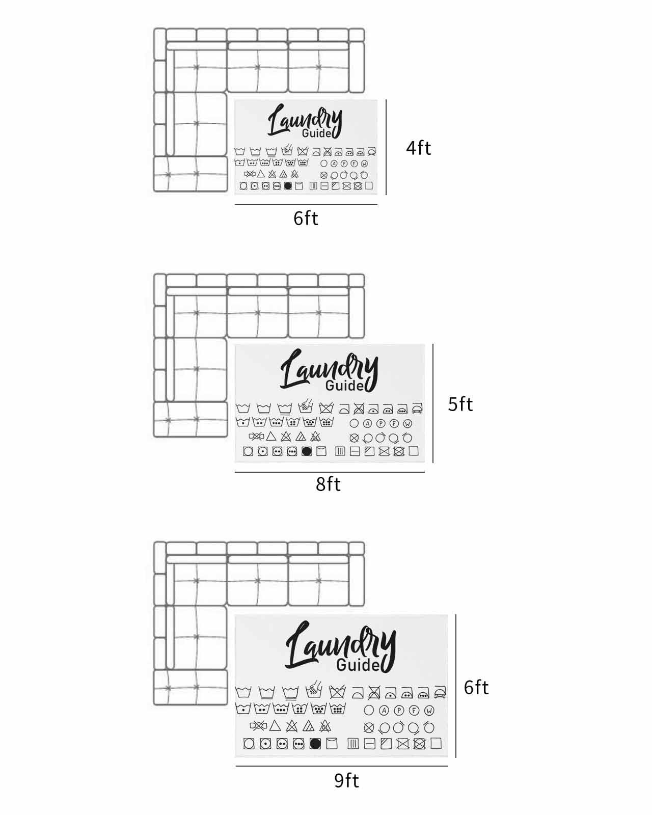 Vandarllin Outdoor Patio Rugs Laundry Room Sign Outdoor Area Rug White Guide Non-Slip Backyard/Camping RV Rug/Deck/Porch Rug Front Door Floor Mat Carpet,6x9ft,