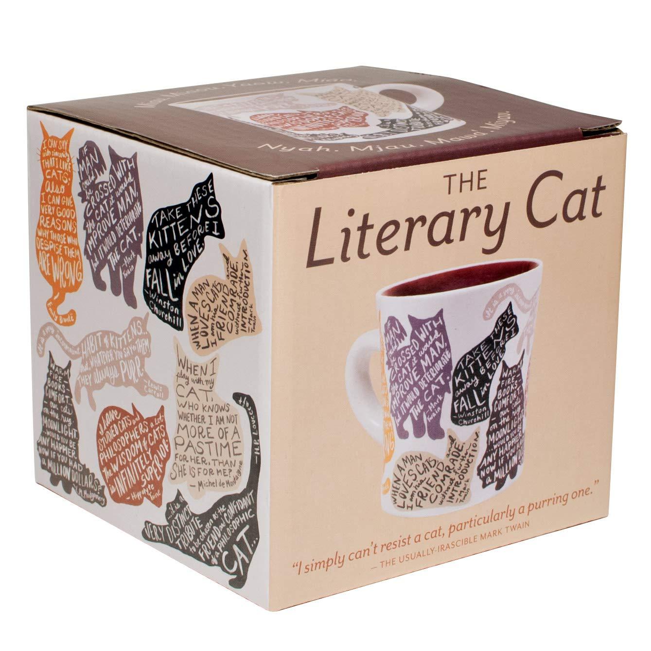 The Unemployed Philosophers Guild Literary Cat Mug - Kitten Quotes From Famous Writers Authors and Other Feline Lovers - Comes in a Fun Gift Box