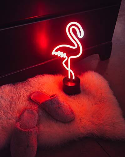 Amped & Co Amped & Co - Flamingo Neon Desk Light, 17\" x 6.7\" - Flamingo Party Decorations, Pink Neon Signs Decorations - Flamingo lamp, Pink LED sign, Flamingo light