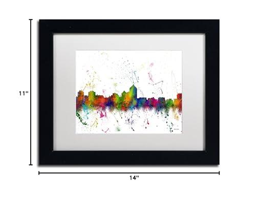 Trademark Fine Art Trademark Fine Art MW0191-B1114MF Albuquerque New Mexico Skyline by Marlene Watson, White Matte, Black Frame 11x14-Inch, 11x14