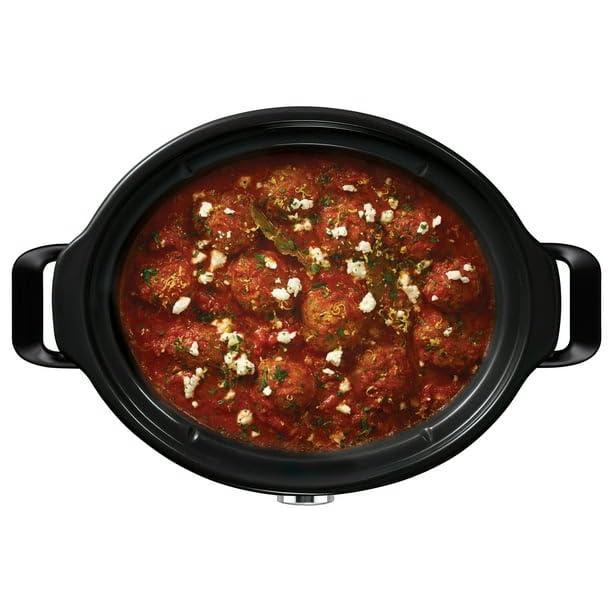 FYNORI 4-Quart Classic Slow Cooker, Black, Oven-Safe Stoneware, Dishwasher-Safe And 3 Manual Heat Settings