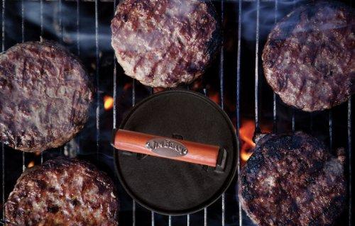 Jim Beam Jim Beam JB0158 Black Cast Iron Burger Press - 7'' Heavy Duty Burger Press with Solid Wood Handle