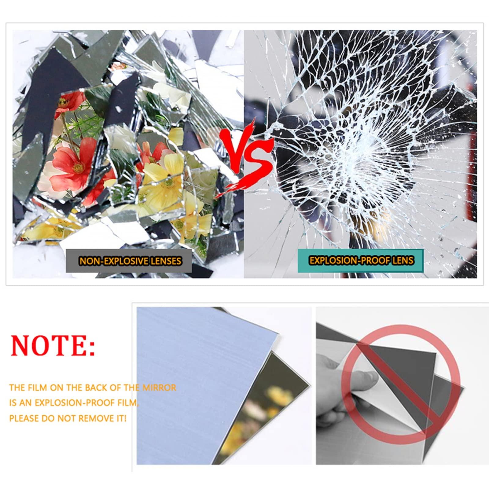 RLN STORE Rectangular Wall Mirror, Frameless Bathroom Mirror with Bevel Edges, Decorative Mirrors,Paste Or Punch Installation, Vertical Or Horizontal Hanging, Explosion-Proof, HD Glass Mirror (Size : 50X70cm)