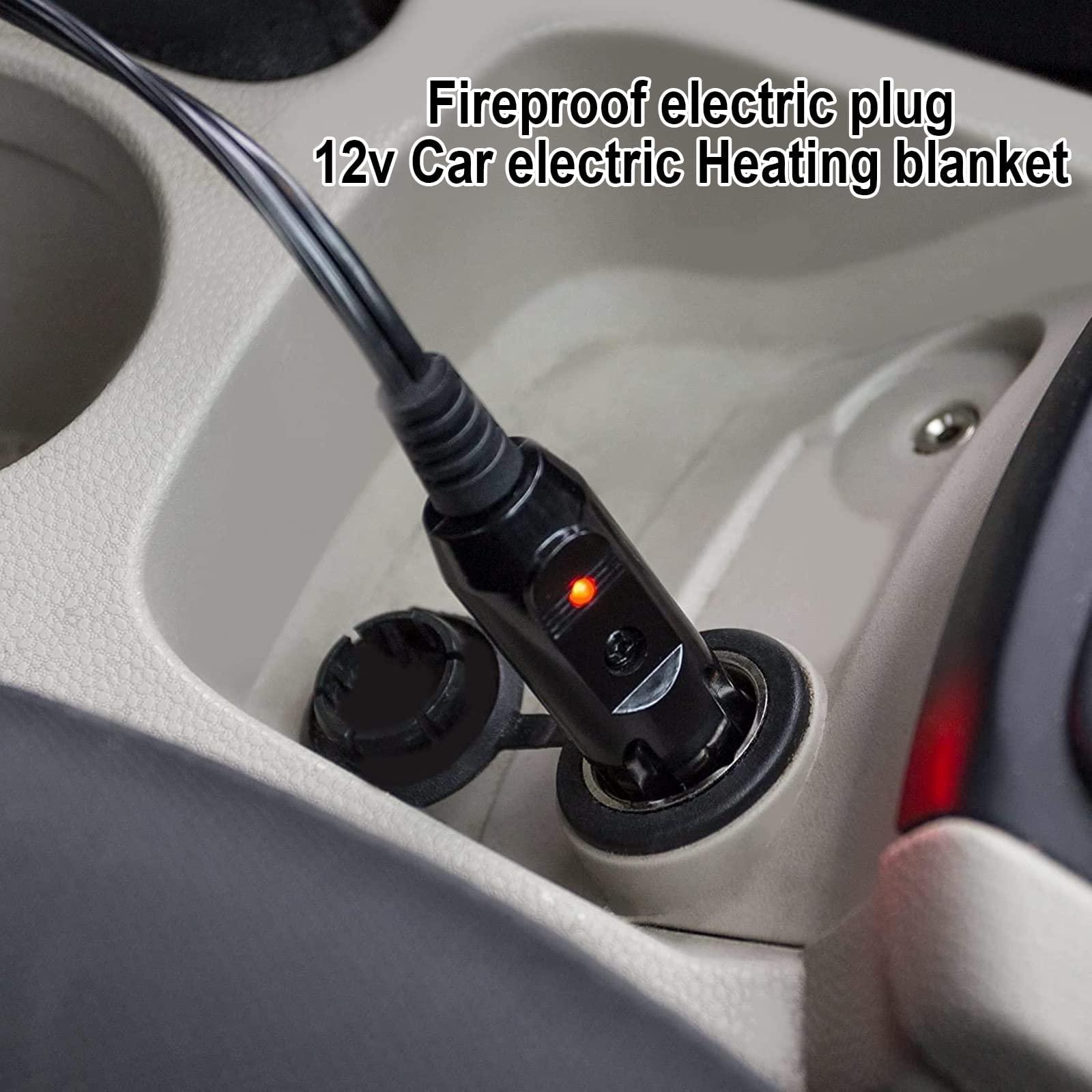 Wemune 12V Car Heated Blanket, Fleece Heating Blanket Car Electric Blanket Travel with 3 Speed Fast Heating for Men Women, Cold Weather, Home&Office, Car Travel Use 150x100cm