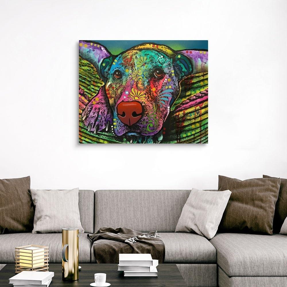 CANVAS ON DEMAND CANVAS ON DEMAND Safe and Sound Canvas Wall Art Print by Dean Russo, Pop Art, Home Decor, Dog, Wildlife Artwork, 45\" x36in