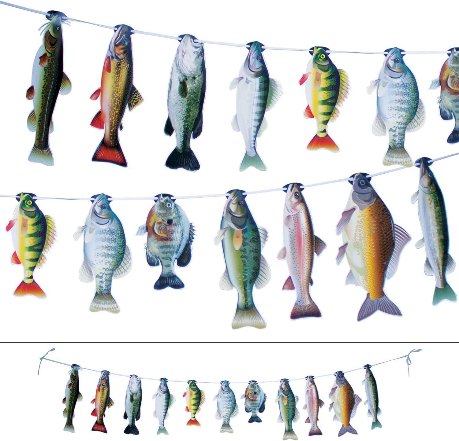Havercamp Havercamp Gone Fishin String Hanging Banner for Fish Fry, Bass Fishing, Freshwater Pond & Salt Water Tournament Fishing Decorations