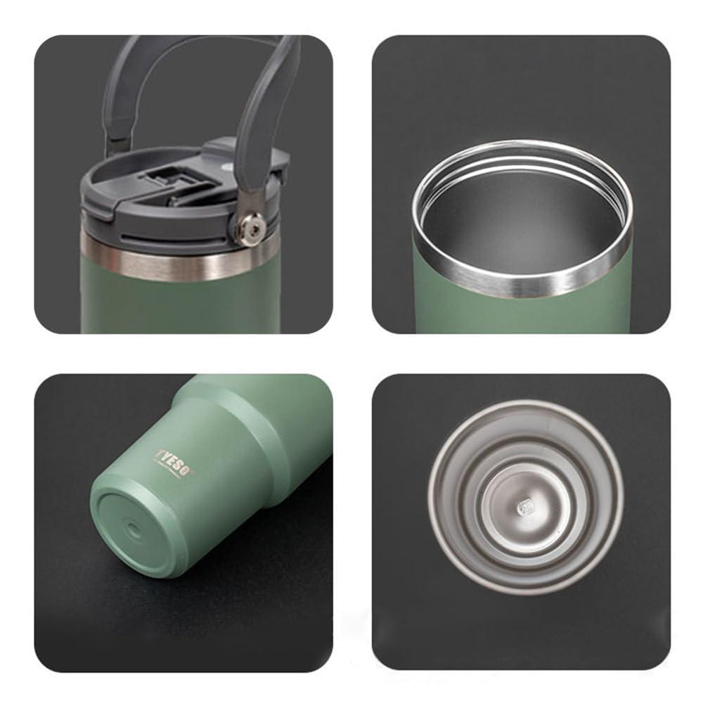 Soview Tumbler with Straw and Lid Handle, 30oz Stainless Steel Coffee Mug, Travel Mug Vacuum Insulated Coffee Cup, Leak Proof Double Wall Insulated Coffee Car Cup for Hot Iced Drinks Gift for Men Women