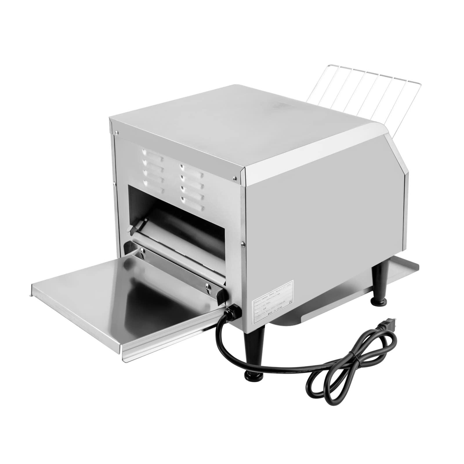 SHIOUCY 300 Slices/Hour Commercial Conveyor Toaster, 2200W Stainless Steel Heavy Duty Industrial Toasters, Countertop Electric Restaurant Equipment for Home Restaurants Bakery Use