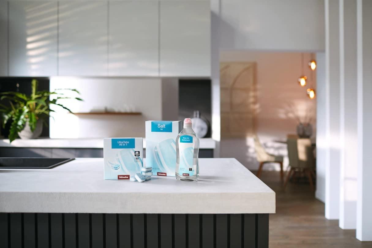 Miele Miele 99997795 UltraTabs All in 1 Dishwasher Set, 60 x UltraTabs Detergent Tablets, 1.5 Kg Salt and 500 ml Rinse Aid for Optimum Wash and Dry