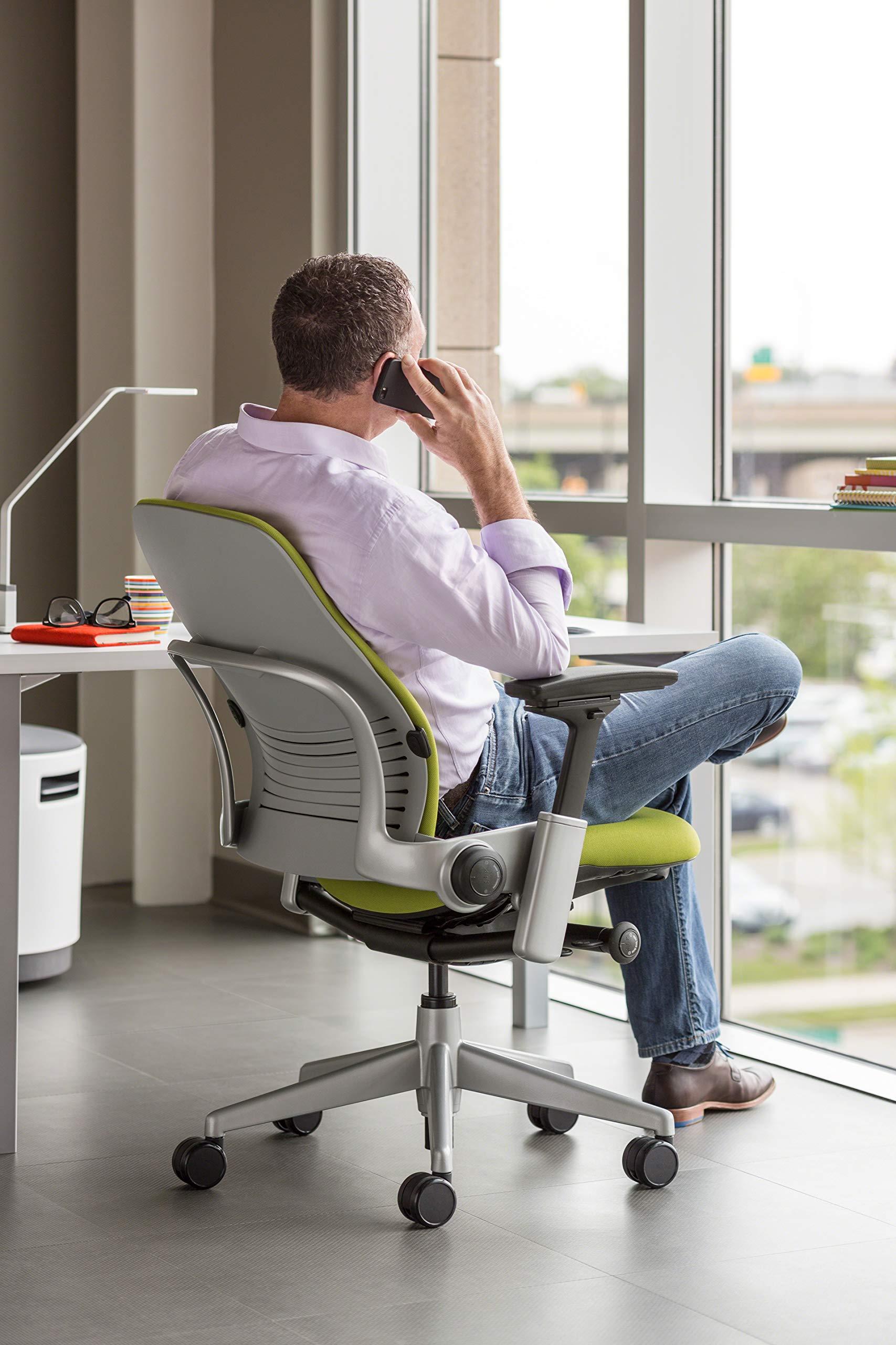 Steelcase Steelcase 46296179 Leap Plus Office Desk Chair with 500lb Capacity, Blue Fabric