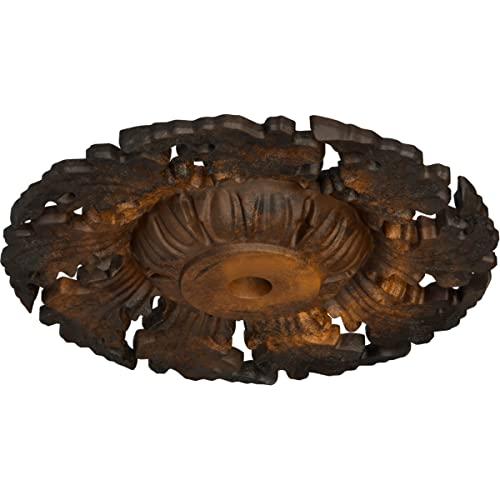 Ekena Millwork Ekena Millwork CM14NERUS Needham Ceiling Medallion, 14 5/8\"OD x 2 1/4\"P (Fits Canopies up to 4 1/4\"), Hand-Painted Rust