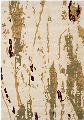 Safavieh SAFAVIEH Bella Collection Accent Rug - 4\' x 6\', Beige & Green, Handmade Modern Abstract Wool, Ideal for High Traffic Areas in Entryway, Living Room, Bedroom (BEL120A)