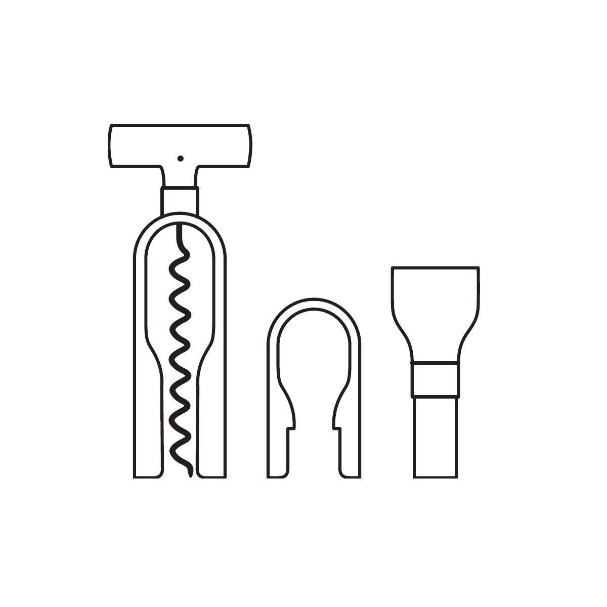 WMF WMF Baric Sommelier Wine Set 3-Piece Walnut Wooden Box Corkscrew, Foil Cutter, Bottle Stopper, Copper