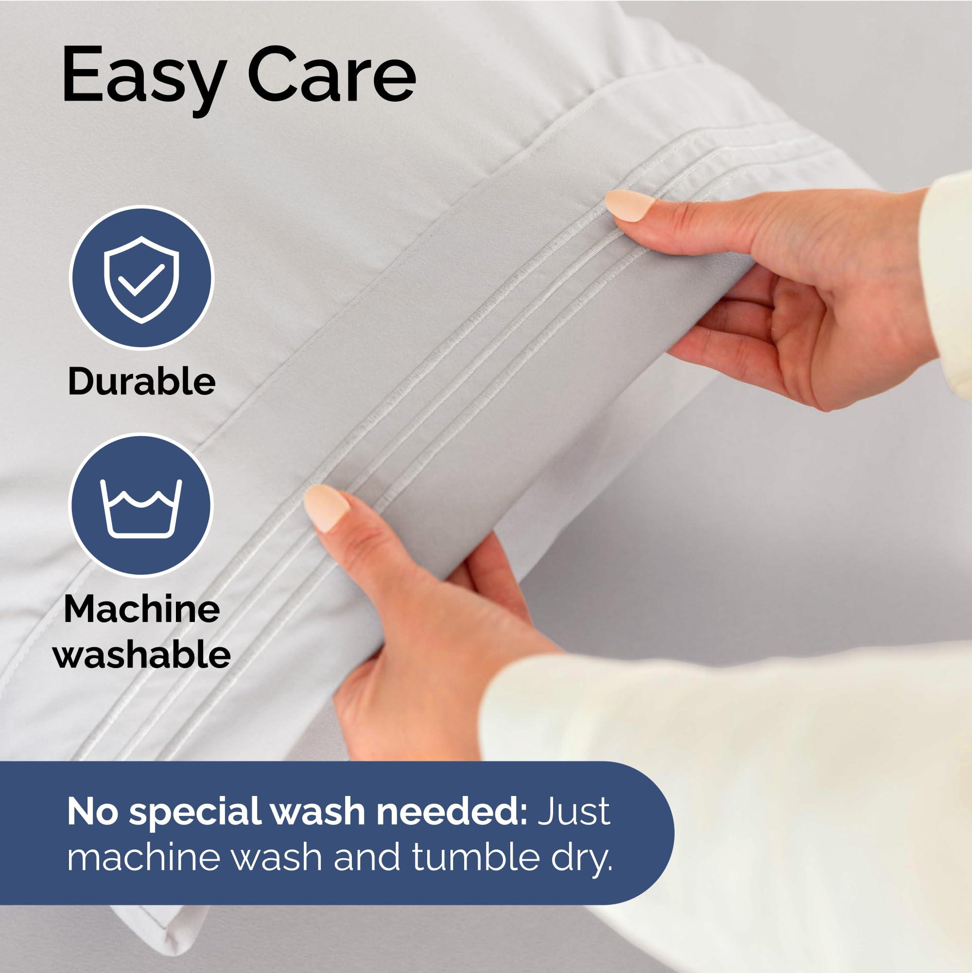 CGK Unlimited Extra Deep Pocket King Sheets - 4 Piece Breathable & Cooling Bed Sheets - Hotel Luxury Bed Sheet Set - Soft, Wrinkle Free & Comfy - Easily Fits Extra Deep Mattresses - Deep Pocket French Grey Sheets