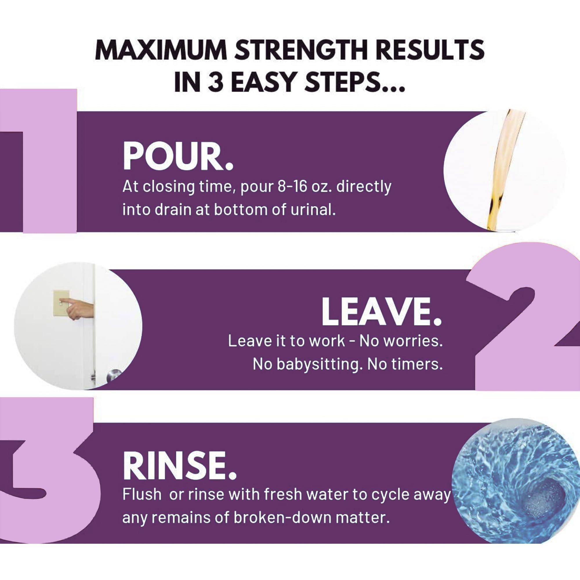 Detco Detco Urinal Salt Remover Concentrate - Safe on Pipes and Plumbing, Odor Control, Cleans Rust, Scale, and Uratic Salt Build-Up, 1 Quart