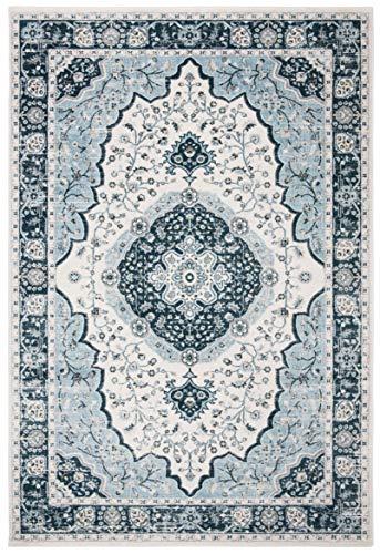 Safavieh SAFAVIEH Isabella Collection Area Rug - 8' x 10', Cream & Light Blue, Oriental Design, Non-Shedding & Easy Care, Ideal for High Traffic Areas in Living Room, Bedroom (ISA915M)