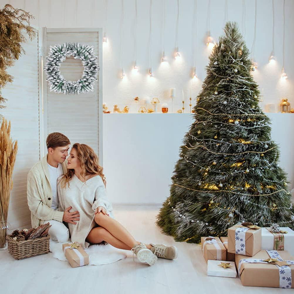 Hzemci Hzemci 9Ft Christmas Fireplace Garland Flocked Fir Christmas Garland Christmas Decorations for Xmas Tree Stairs Fireplaces Wall Door