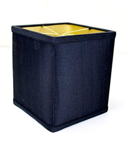 HomeConcept 6x6x7 Black Square Drum Lampshade Linen - Perfect for small table lamps, desk lamps, and accent lights -Medium, Black