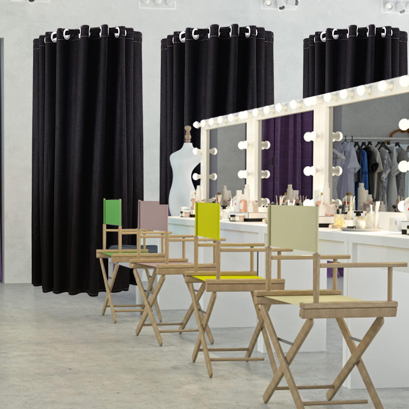 HIYOUGO HIYOUGO Fitting Room for Boutique, Portable Dressing Room Clothing Store, U-Shap Changing Room with Shading Curtain Privacy Screen for for Retail Store Kiosk Shop (Size:80x85x200cm,Color:Black)