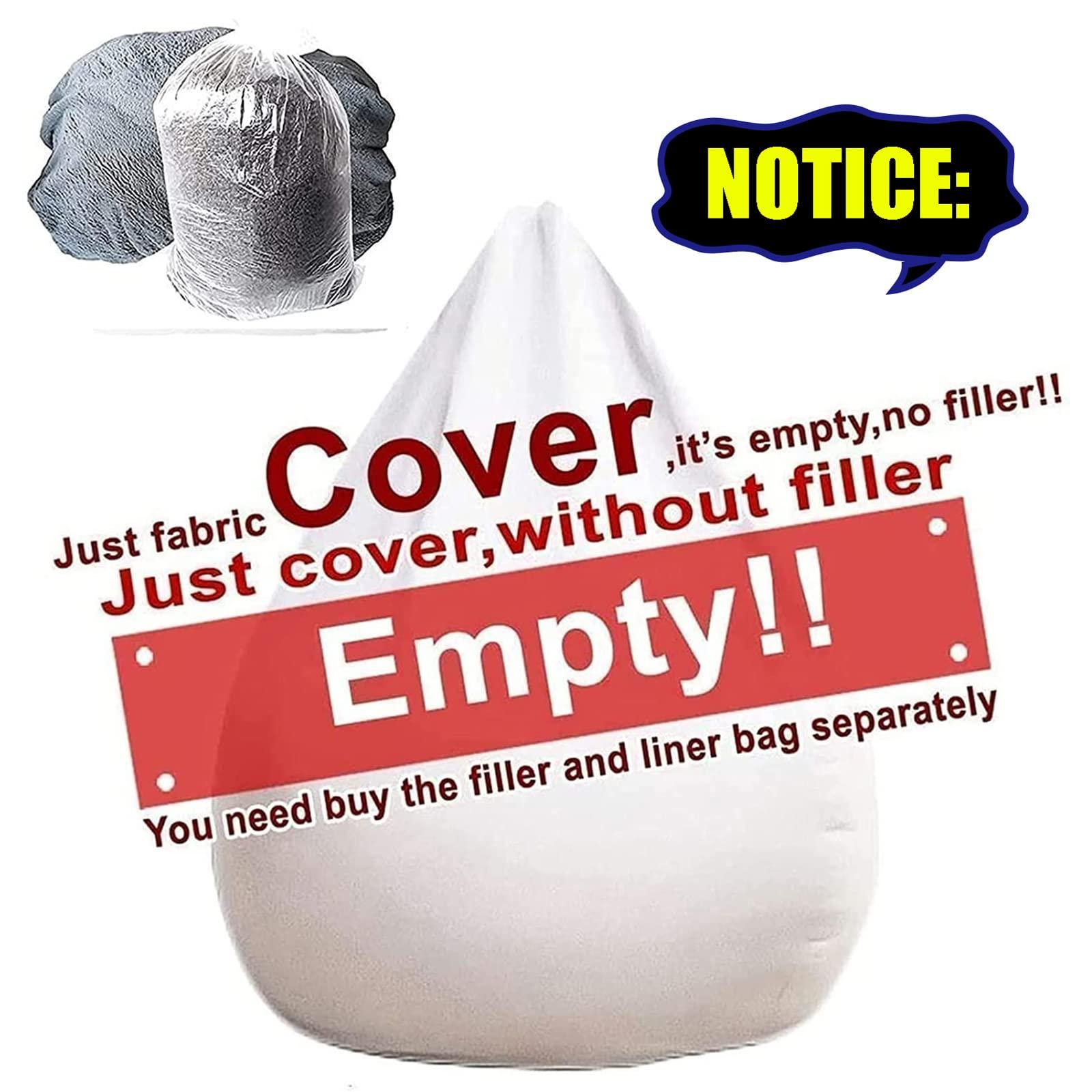 Handlufe Handlufe 5/6/7ft Breathable and Comfortable Bean Bag Chair (No Filler) Giant Fur Bean Bag Cover Big Round Soft Fluffy Faux Fur BeanBag Washable Lazy Sofa Bed Cover