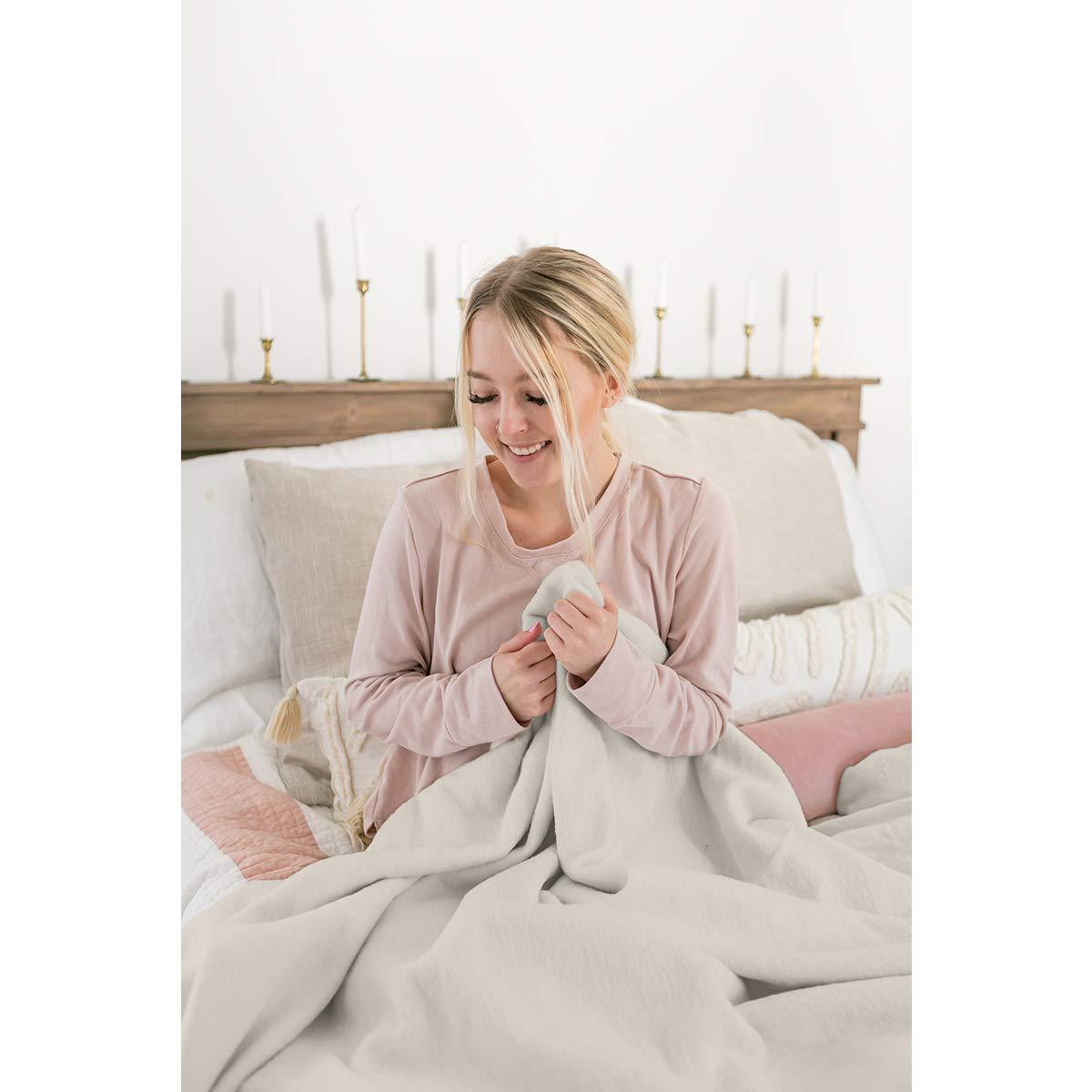 Peacock Alley Peacock Alley All Seasons Luxury Cotton Blanket 100% Long Staple Cozy Cotton Blanket for Sofa, Bed, and Crib - Twin/Twin XL, Flint