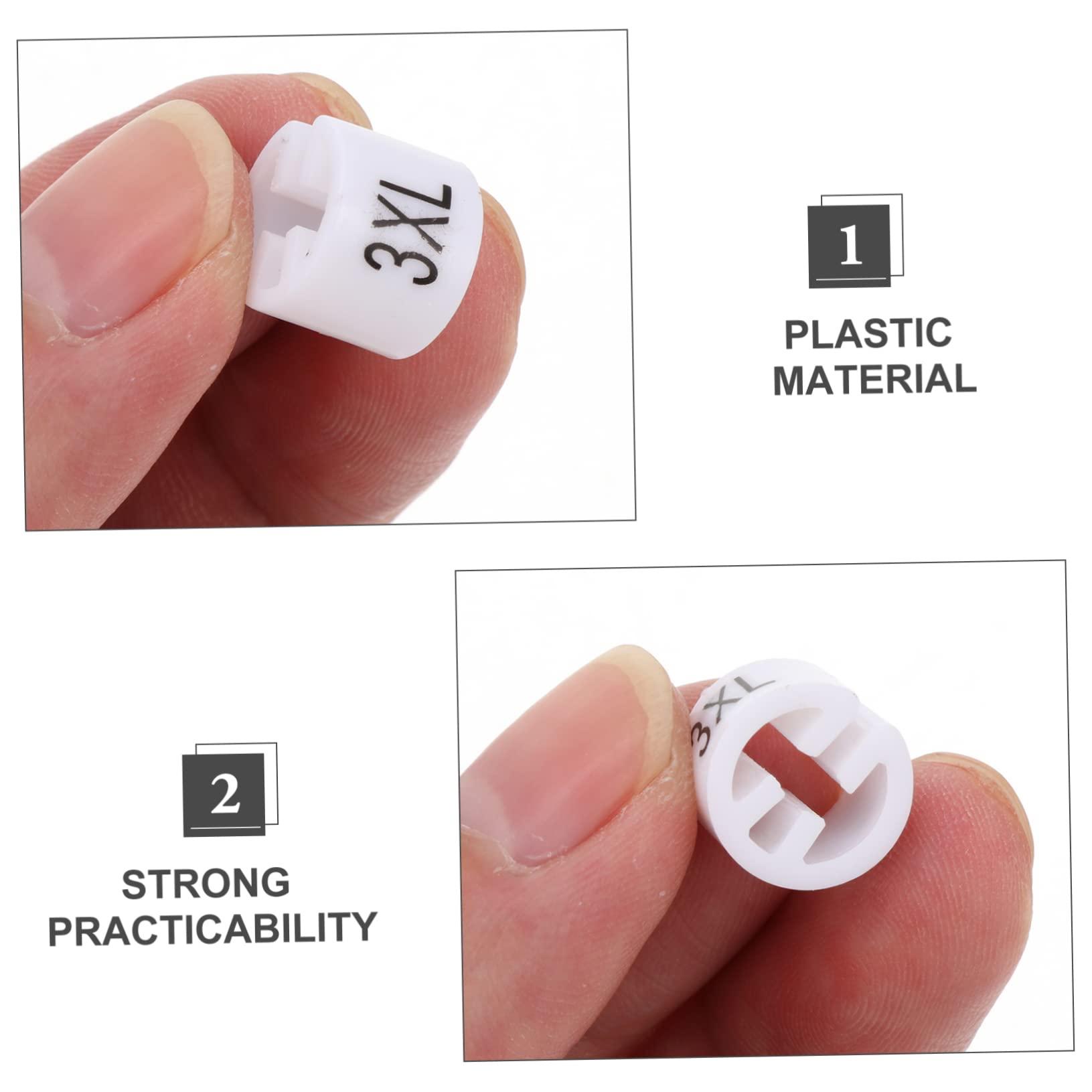 BESTOYARD BESTOYARD 300 Pcs Size Grain Clothes Hanger Size Markers with Numbers Clothing Size Markers Hangers Tags Marker Color- Coding Hanger Sizes Marker Ease Plastic Baby White Nursery Iron Wire