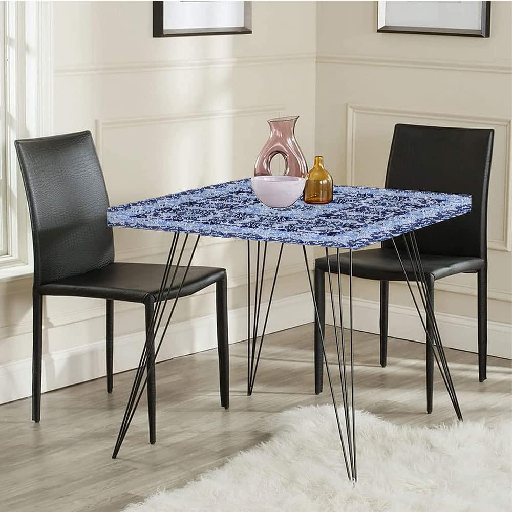 CESGFC Paisley Tablecloth, Paisley Style Print, Elastic Edge, Suitable for Table Decoration, Buffet and Camping, Fit for 47\"x47\" Square Table