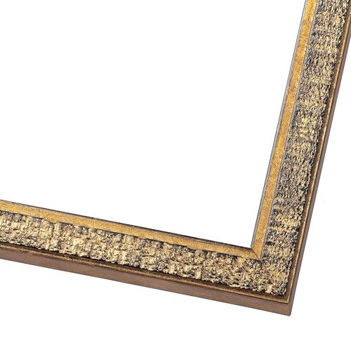 CountryArtHouse CountryArtHouse 24x14 Frame Gold Solid Wood Picture Frame - Complete Modern Photo Frame Includes UV Acrylic Plexiglass, Acid Free Foam Backing Board and Hanging Hardware