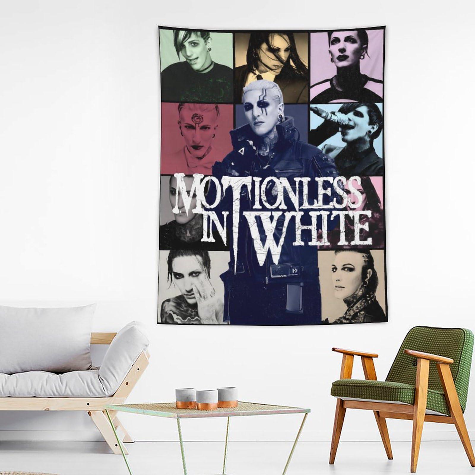 HA4PLUS HA4PLUS Motionless Metal In White Band Tapestry, Album Posters, Funny Aesthetic Wall Hanging, Wall Tapestry for Modern Family Bedroom Decor 60\"x80\"