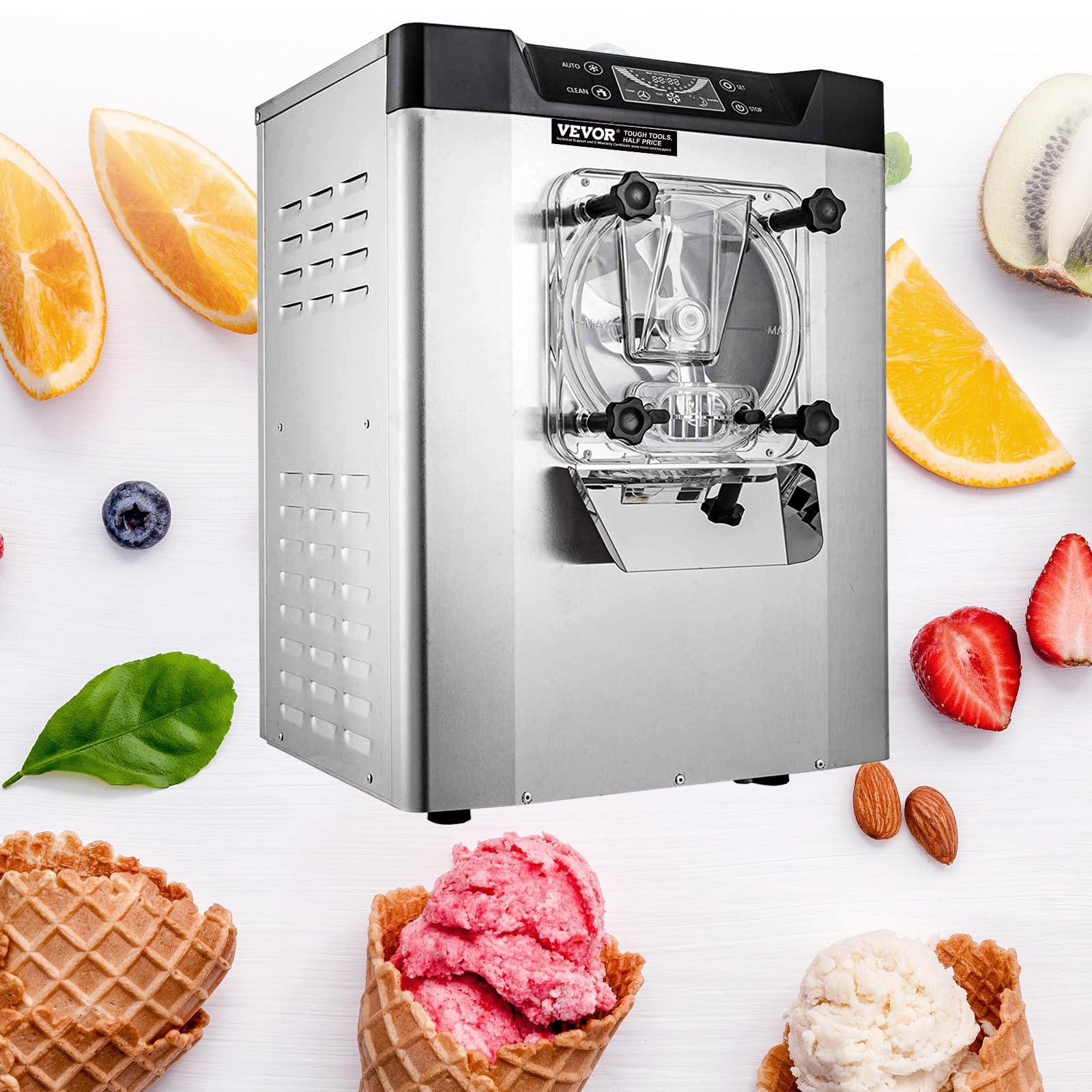 VEVOR VEVOR Commercial Ice Cream Machine 1400W 20/5.3 Gph Hard Serve Ice Cream Maker with LED Display Screen Auto Shut-Off Timer One Flavors Perfect for Restaurants Snack bar Supermarkets